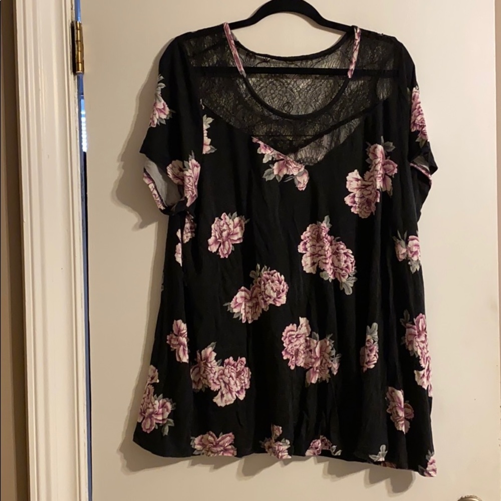 Floral lace shirt